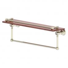 Allied Brass CC-1-22-TB-GAL-IRW-PNI - Carolina Crystal Collection 22 Inch Gallery Wood Shelf with Towel Bar - Polished Nickel