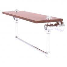 Allied Brass CC-1-22-TB-IRW-SCH - Carolina Crystal Collection 22 Inch Wood shelf with Integrated Towel Bar - Satin Chrome