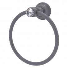 Allied Brass CC-16-GYM - Carolina Crystal Collection Towel Ring - Matte Gray