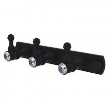 Allied Brass CC-20-3-BKM - Carolina Crystal Collection 3 Position Tie and Belt Rack - Matte Black