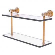 Allied Brass CC-2-16-BBR - Carolina Crystal Collection 16 Inch Two Tiered Glass Shelf - Brushed Bronze
