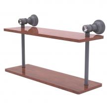 Allied Brass CC-2-16-IRW-GYM - Carolina Crystal Collection 16 Inch Two Tiered Wood Shelf - Matte Gray