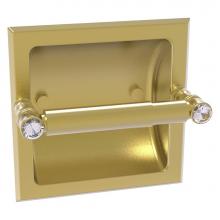 Allied Brass CC-24C-SBR - Carolina Crystal Collection Recessed Toilet Paper Holder - Satin Brass