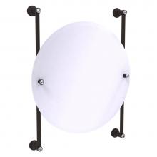 Allied Brass CC-27-90-ORB - Carolina Crystal Collection Round Frameless Rail Mounted Mirror - Oil Rubbed Bronze