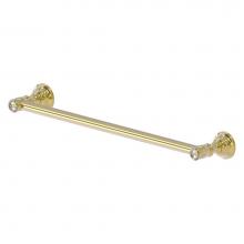 Allied Brass CC-41-30-UNL - Carolina Crystal Collection 30 Inch Towel Bar - Unlacquered Brass
