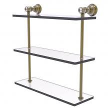 Allied Brass CC-5-16-ABR - Carolina Crystal Collection 16 Inch Triple Glass Shelf - Antique Brass