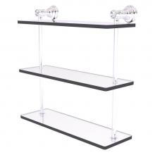 Allied Brass CC-5-16-PC - Carolina Crystal Collection 16 Inch Triple Glass Shelf - Polished Chrome