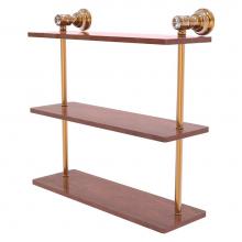 Allied Brass CC-5-16-IRW-BBR - Carolina Crystal Collection 16 Inch Triple Wood Shelf - Brushed Bronze