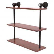 Allied Brass CC-5-16-IRW-ORB - Carolina Crystal Collection 16 Inch Triple Wood Shelf - Oil Rubbed Bronze