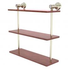 Allied Brass CC-5-16-IRW-PNI - Carolina Crystal Collection 16 Inch Triple Wood Shelf - Polished Nickel