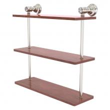 Allied Brass CC-5-16-IRW-SN - Carolina Crystal Collection 16 Inch Triple Wood Shelf - Satin Nickel