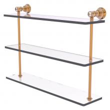 Allied Brass CC-5-22-BBR - Carolina Crystal Collection 22 Inch Triple Glass Shelf - Brushed Bronze