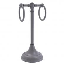 Allied Brass CC-53-GYM - Carolina Crystal Collection 2 Ring Guest Towel Stand - Matte Gray