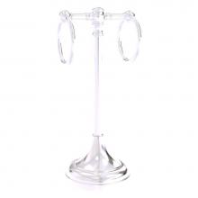 Allied Brass CC-53-SCH - Carolina Crystal Collection 2 Ring Guest Towel Stand - Satin Chrome