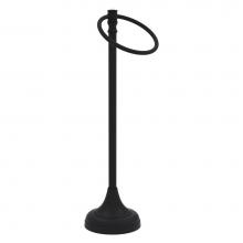 Allied Brass CC-54-BKM - Carolina Crystal Collection Guest Towel Ring Stand - Matte Black