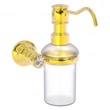 Allied Brass CC-60-PB - Carolina Crystal Collection Wall Mounted Soap Dispenser - Polished Brass