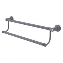 Allied Brass CC-72-36-GYM - Carolina Crystal Collection 36 Inch Double Towel Bar - Matte Gray