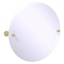 Allied Brass CC-90-SBR - Carolina Crystal Collection Frameless Round Tilt Mirror with Beveled Edge - Satin Brass