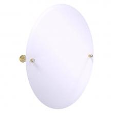 Allied Brass CC-91-UNL - Carolina Crystal Collection Frameless Oval Tilt Mirror with Beveled Edge - Unlacquered Brass