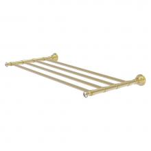 Allied Brass CC-HTL-5-24-SBR - Carolina Crystal Collection 24 Inch Towel Shelf - Satin Brass