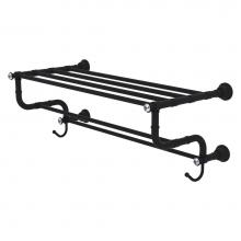 Allied Brass CC-HTL-5-DTB-24-BKM - Carolina Crystal Collection 24 Inch Towel Shelf with Double Towel Bar - Matte Black
