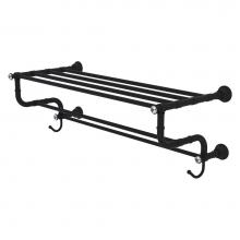 Allied Brass CC-HTL-5-DTB-30-BKM - Carolina Crystal Collection 30 Inch Towel Shelf with Double Towel Bar - Matte Black