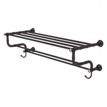 Allied Brass CC-HTL-5-DTB-36-ABZ - Carolina Crystal Collection 36 Inch Towel Shelf with Double Towel Bar - Antique Bronze
