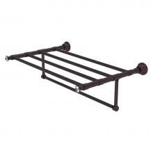 Allied Brass CC-HTL-5-TB-24-ABZ - Carolina Crystal Collection 24 Inch Towel Shelf with Integrated Towel Bar - Antique Bronze