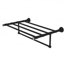 Allied Brass CC-HTL-5-TB-24-BKM - Carolina Crystal Collection 24 Inch Towel Shelf with Integrated Towel Bar - Matte Black