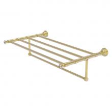 Allied Brass CC-HTL-5-TB-30-SBR - Carolina Crystal Collection 30 Inch Towel Shelf with Integrated Towel Bar - Satin Brass