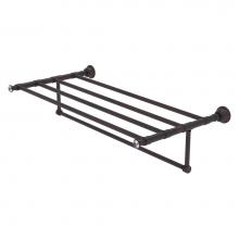 Allied Brass CC-HTL-5-TB-36-VB - Carolina Crystal Collection 36 Inch Towel Shelf with Integrated Towel Bar - Venetian Bronze