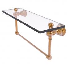 Allied Brass CL-1-16TB-BBR - Carolina Collection 16 Inch Glass Shelf with Integrated Towel Bar - Brushed Bronze