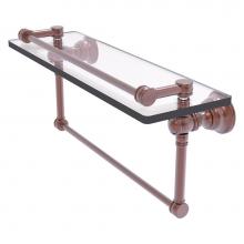 Allied Brass CL-1-16TB-GAL-CA - Carolina Collection 16 Inch Gallery Glass Shelf with Towel Bar - Antique Copper