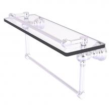 Allied Brass CL-1-16TB-GAL-SCH - Carolina Collection 16 Inch Gallery Glass Shelf with Towel Bar - Satin Chrome