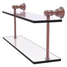 Allied Brass CL-2-16-CA - Carolina Collection 16 Inch Two Tiered Glass Shelf - Antique Copper