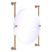 Allied Brass CL-27-90-BBR - Carolina Collection Round Frameless Rail Mounted Mirror - Brushed Bronze