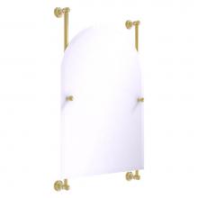 Allied Brass CL-27-94-UNL - Carolina Collection Arched Top Frameless Rail Mounted Mirror - Unlacquered Brass
