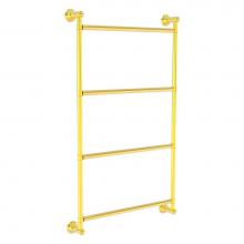 Allied Brass CL-28-30-PB - Carolina Collection 4 Tier 30 Inch Ladder Towel Bar - Polished Brass