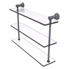 Allied Brass CL-5-22-GYM - Carolina Collection 22 Inch Triple Glass Shelf - Matte Gray