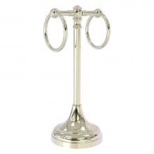 Allied Brass CL-53-PNI - Carolina Collection 2 Ring Guest Towel Stand - Polished Nickel