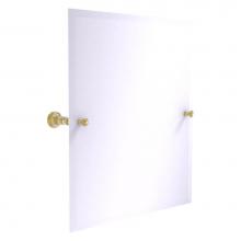 Allied Brass CL-92-UNL - Carolina Collection Frameless Rectangular Tilt Mirror with Beveled Edge - Unlacquered Brass