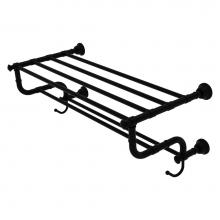 Allied Brass CL-HTL-5-DTB-24-BKM - Carolina Collection 24 Inch Towel Shelf with Double Towel Bar - Matte Black