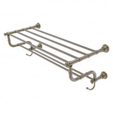 Allied Brass CL-HTL-5-DTB-30-ABR - Carolina Collection 30 Inch Towel Shelf with Double Towel Bar - Antique Brass
