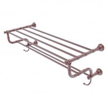 Allied Brass CL-HTL-5-DTB-36-CA - Carolina Collection 36 Inch Towel Shelf with Double Towel Bar - Antique Copper