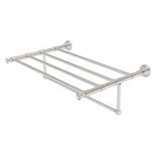 Allied Brass CL-HTL-5-TB-24-SN - Carolina Collection 24 Inch Towel Shelf with Integrated Towel Bar - Satin Nickel