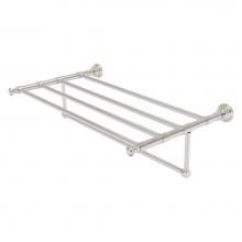 Allied Brass CL-HTL-5-TB-30-SN - Carolina Collection 30 Inch Towel Shelf with Integrated Towel Bar - Satin Nickel