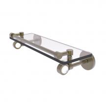 Allied Brass CV-1-16-GAL-ABR - Clearview Collection 16 Inch Glass Shelf with Gallery Rail