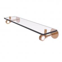 Allied Brass CV-1D-22-BBR - Clearview Collection 22 Inch Glass Shelf with Dotted Accents