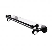 Allied Brass CV-1D-22-GAL-BKM - Clearview Collection 22 Inch Gallery Rail Glass Shelf with Dotted Accents