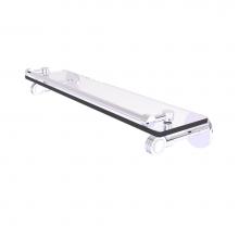 Allied Brass CV-1D-22-GAL-PC - Clearview Collection 22 Inch Gallery Rail Glass Shelf with Dotted Accents